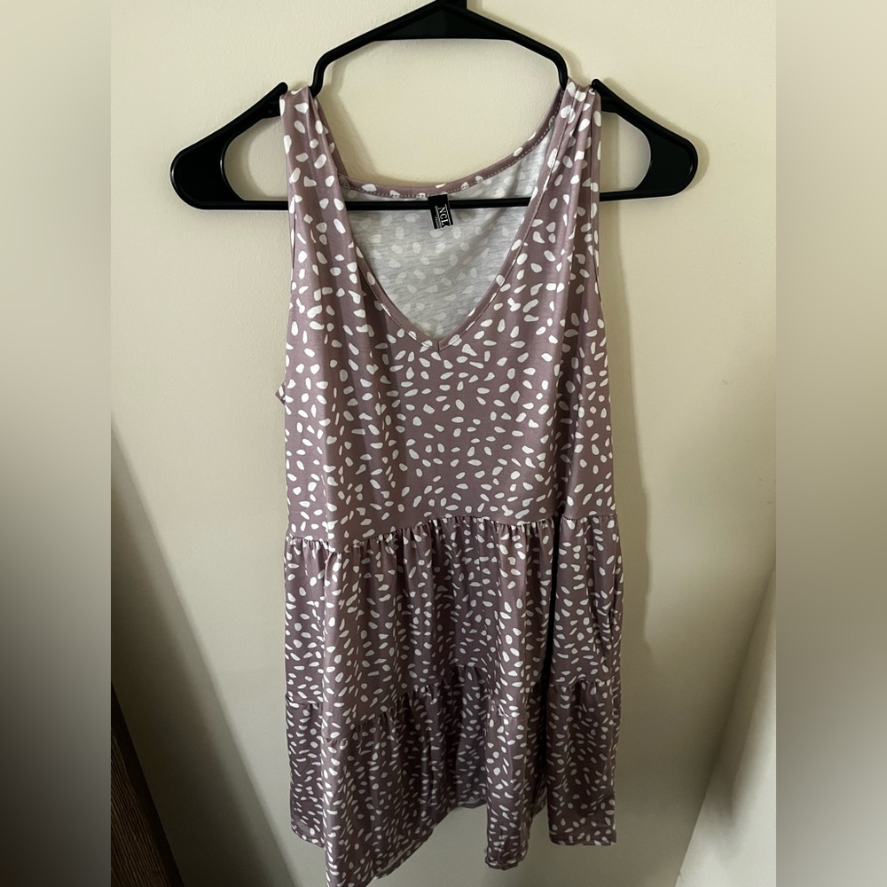 Polka Dot Sleeveless Swing Dress